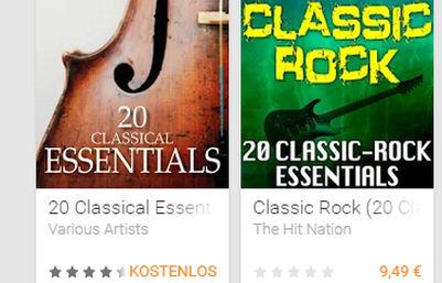 Klassik-Album mit 20 Titeln bei Google zum Download