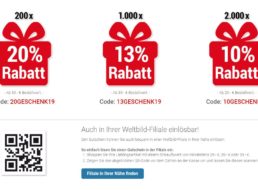 Weltbild: 10-20 Prozent Rabatt online und vor Ort