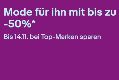 Ebay: Männermode mit bis zu 50 Prozent Rabatt für eine Woche