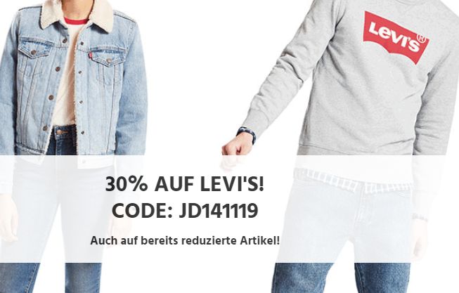 Jeans Direct: Levis-Artikel mit 30 Prozent Rabatt bis Sonntag