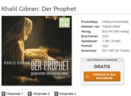 Gratis: Hörbuch „Der Prophet“ bei Vorleser.net zum kostenlosen Download