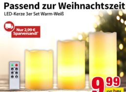 Völkner: Dreierset LED-Kerzen mit Fernbedienung für 12,98 Euro frei Haus