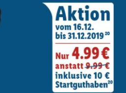 Lidl Connect: Prepaid-Karte mit 10 Euro Guthaben für 4,99 Euro frei Haus