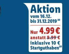 Lidl Connect: Prepaid-Karte mit 10 Euro Guthaben für 4,99 Euro frei Haus