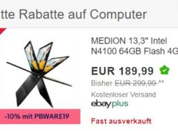 Ebay: Medion E3222 Notebook als B-Ware für 170,99 Euro dank Gutschein