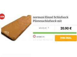 Dealclub: Pilotenschlafsack mit guten Bewertungen für 20,90 Euro