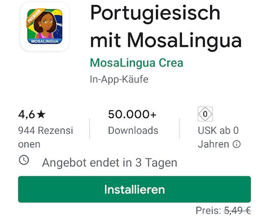 Gratis: App "MosaLingua Premium" für 0 statt 5,49 Euro