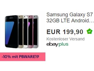 Ebay: Samsung Galaxy S7 als B-Ware für 179,91 Euro