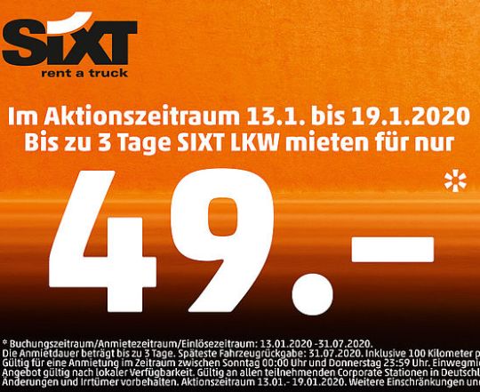 Penny: Transporter bei Sixt für pauschal 49 Euro