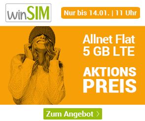 Winsim: 5 GByte LTE (50 MBit/s) mit Allnet-Flat für 7,99 Euro