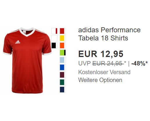 Adidas: Atmungsaktives Fußballtrikot für 12,95 Euro frei Haus