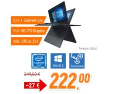 Trekstor: Primebook Convertible C11B-CO 2in1 mit Office 365 für 222 Euro