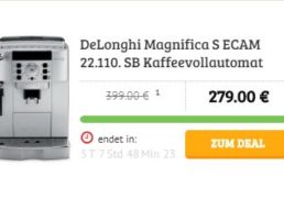 Dealclub: DeLonghi Magnifica S ECAM 22.110. SB für 279 Euro frei Haus