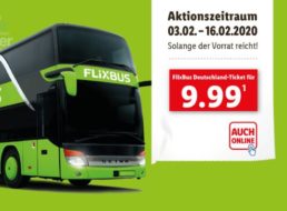 Lidl: Flixbus-Tickets für deutschlandweite Direktfahrten zum Preis von 9,99 Euro