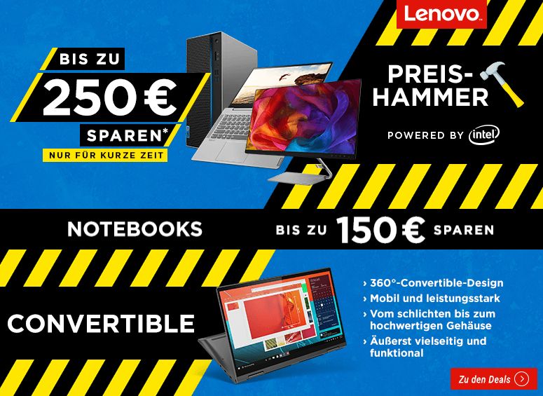 Notebooksbilliger: Lenovo-Sale mit bis zu 250 Rabatt bis Dienstag