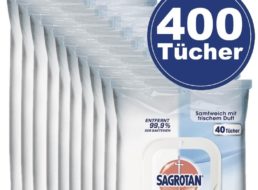 Sagrotan: Zehnerpack „Desinfektionstücher 2in1“ für 14,99 Euro frei Haus