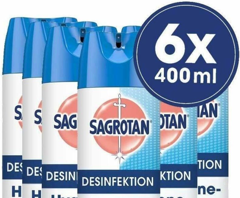 Ebay: Sechserpack Sagrotan Hygienespray zum Bestpreis von 22,49 Euro