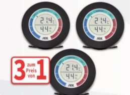 Voelkner: Dreierset Thermometer / Hygrometer für 15,99 Euro plus Versand