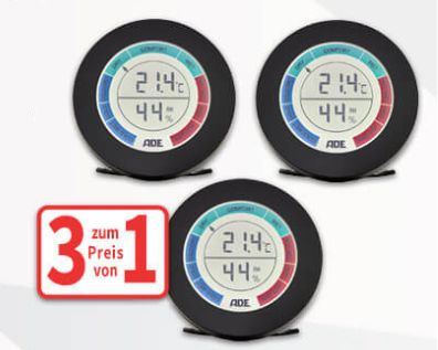 Voelkner: Dreierset Thermometer / Hygrometer für 15,99 Euro plus Versand