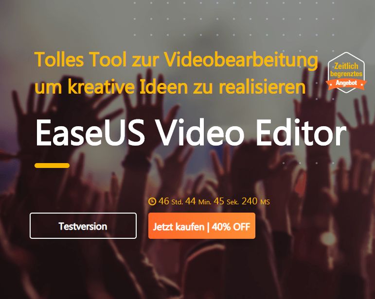 EaseUS: "Video Editor" mit 40 Prozent Rabatt für 33,52 Euro