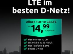 Telekom-Netz: LTE-Tarif mit 10 GByte und Allnet-Flat für 14,99 Euro