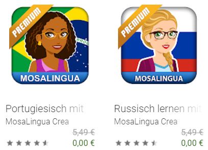 Gratis: Lern-Apps von "Mosa Lingua Premium" für kurze Zeit zum Nulltarif