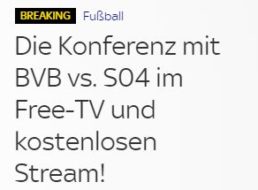 Knaller: Bundesliga-Spiele inklusive Dortmund-Schalke im Free-TV von Sky