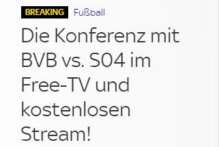 Knaller: Bundesliga-Spiele inklusive Dortmund-Schalke im Free-TV von Sky