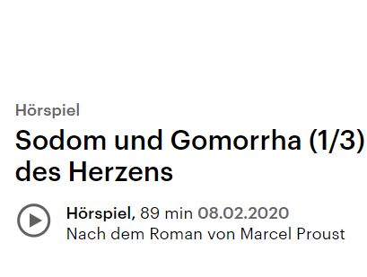 ratis: Hörbuch "Sodom und Gomorrha" beim Deutschlandfunk im Stream