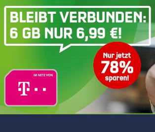 Telekom: Datenflat mit 6 GByte inklusive Telefonflat für 6,99 Euro