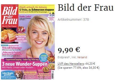 Bild der Frau: 26 Hefte zum Direktpreis von zusammen 9,90 Euro