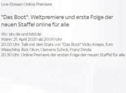 Gratis: Erste Folge von „Das Boot“ bei Sky für alle zum Nulltarif