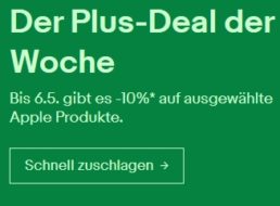 Ebay: 10 Prozent Rabatt auf ausgewählte Apple-Produkte