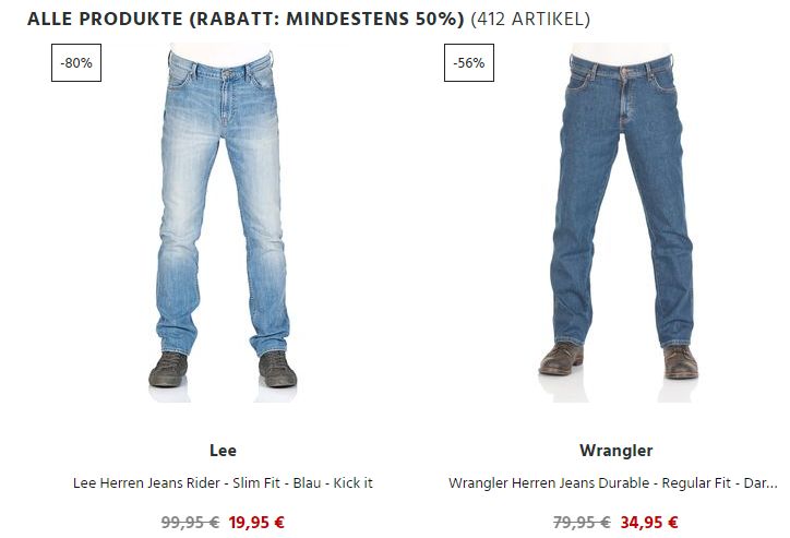 Jeans Direct: 400 Jeans, Hoodies und mehr mit über 50 Prozent Rabatt