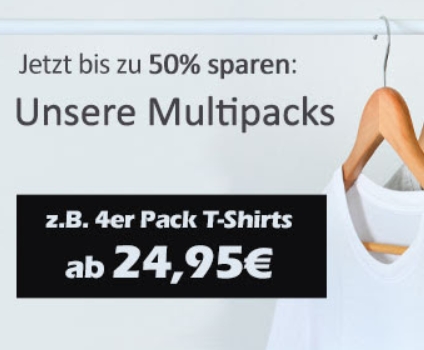 Jeans Direct: Viererpack Marken-T-Shirts ab 24,95 Euro