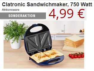 Druckerzubehoer: 500 Blatt Kopierpapier für 2,49 Euro, Sandwichmaker für 4,99 Euro