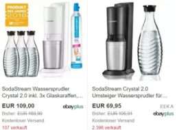 Ebay: Sodastream-Aktion mit Gläsern, Karaffen und Starterset