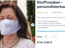 Knaller: Individuelle Stoffmasken im Fünferpack für 12,84 Euro