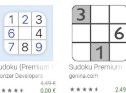 Gratis: App Sudoku {Premium Pro} bei Google für 0 statt 4,49 Euro