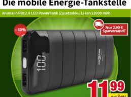 Völkner: Powerbank Ansmann PB12.8 mit 12.000 mAh für 14,98 Euro