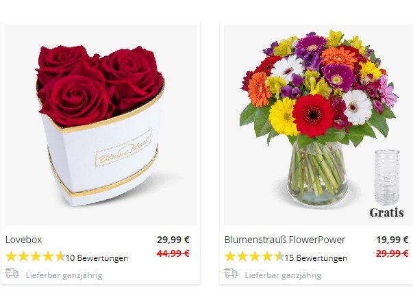 Muttertag: Fünf Schnäppchensträuße für unter 30 Euro bei Blumeideal
