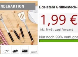 Druckerzubehoer: Edelstahl-Grillbesteckset für 1,99 Euro