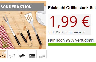 Druckerzubehoer: Edelstahl-Grillbesteckset für 1,99 Euro