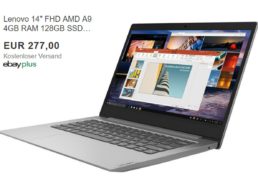 Ebay: Lüfterloses Lenovo IdeaPad mit 128 GByte SSD für 277 Euro