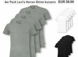 Levi’s: T-Shirts im Viererpack für 36,99 Euro frei Haus bei Ebay