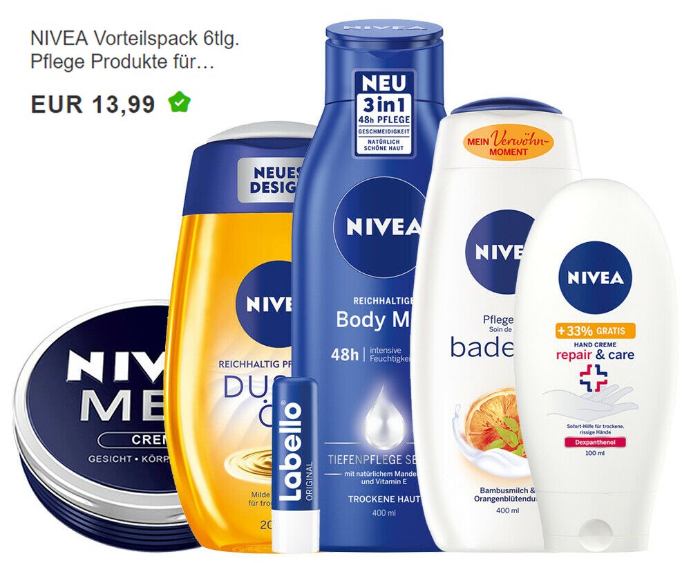 Nivea: Vorteilspack bei Ebay für 13,99 Euro frei Haus