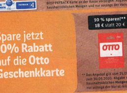 Rewe: Otto-Geschenkekarte mit 10 Prozent Rabatt für 18 Euro