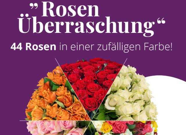 Blumeideal: Rosenüberraschung mit 44 Blumen für 19,99 Euro