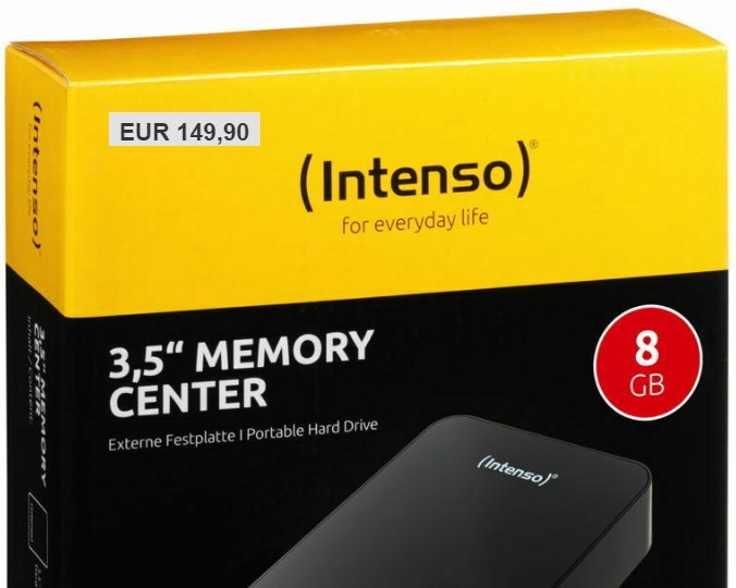 Ebay: Intenso Memory Center mit acht TByte für 149,90 Euro