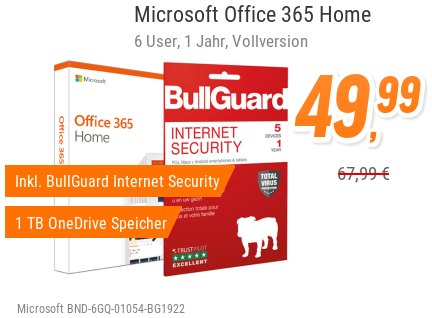 NBB: Office 365 mit Bullguard Internet Security für 49,99 Euro